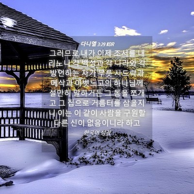 Picture 04 - 다니엘 3:29 KOR - 그러므로 내가 이제 조서를 내리노니 - Bible Verse Picture