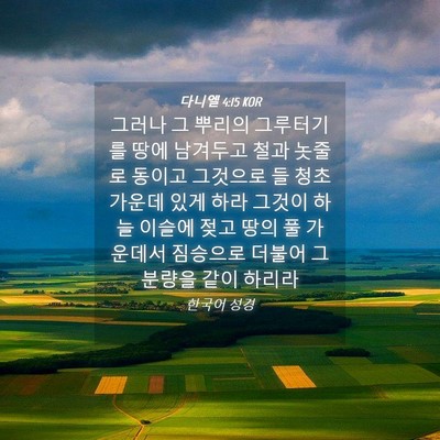Picture 04 - 다니엘 4:15 KOR - 그러나 그 뿌리의 그루터기를 땅에 - Bible Verse Picture