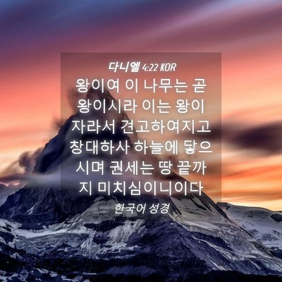 Picture 04 - 다니엘 4:22 KOR - 왕이여 이 나무는 곧 왕이시라 이는 - Bible Verse Picture