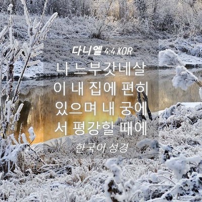 Picture 04 - 다니엘 4:4 KOR - 나 느부갓네살이 내 집에 편히 - Bible Verse Picture