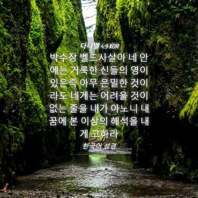 Picture 04 - 다니엘 4:9 KOR - 박수장 벨드사살아 네 안에는 거룩한 - Bible Verse Picture