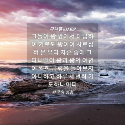 Picture 04 - 다니엘 6:13 KOR - 그들이 왕 앞에서 대답하여 가로되 - Bible Verse Picture