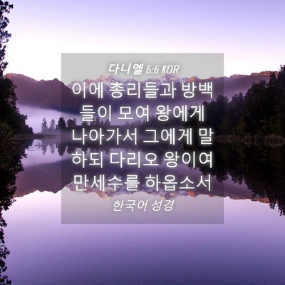 Picture 04 - 다니엘 6:6 KOR - 이에 총리들과 방백들이 모여 왕에게 - Bible Verse Picture