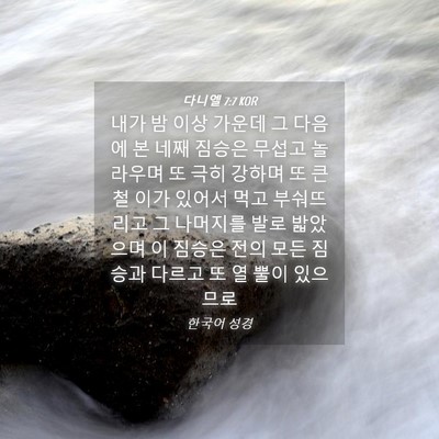 Picture 04 - 다니엘 7:7 KOR - 내가 밤 이상 가운데 그 다음에 본 - Bible Verse Picture