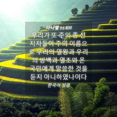Picture 04 - 다니엘 9:6 KOR - 우리가 또 주의 종 선지자들이 주의 - Bible Verse Picture