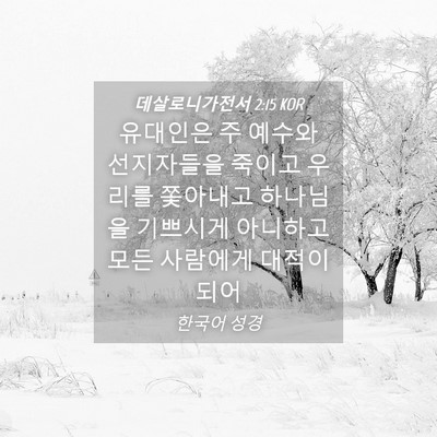 Picture 04 - 데살로니가전서 2:15 KOR - 유대인은 주 예수와 선지자들을 - Bible Verse Picture