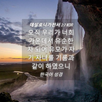Picture 04 - 데살로니가전서 2:7 KOR - 오직 우리가 너희 가운데서 유순한 - Bible Verse Picture