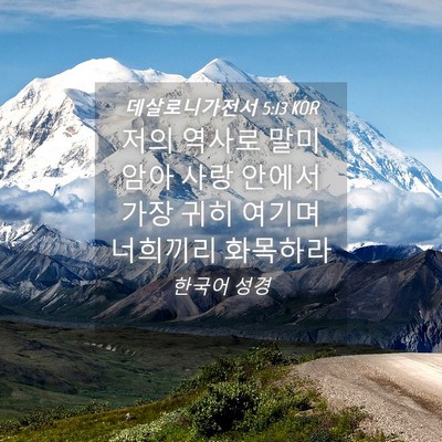 Picture 04 - 데살로니가전서 5:13 KOR - 저의 역사로 말미암아 사랑 안에서 - Bible Verse Picture