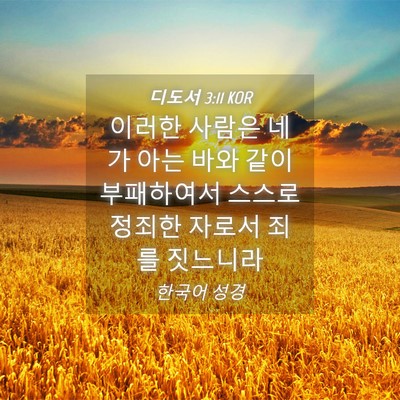 Picture 04 - 디도서 3:11 KOR - 이러한 사람은 네가 아는 바와 같이 - Bible Verse Picture