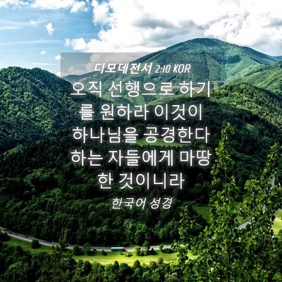 Picture 04 - 디모데전서 2:10 KOR - 오직 선행으로 하기를 원하라 이것이 - Bible Verse Picture