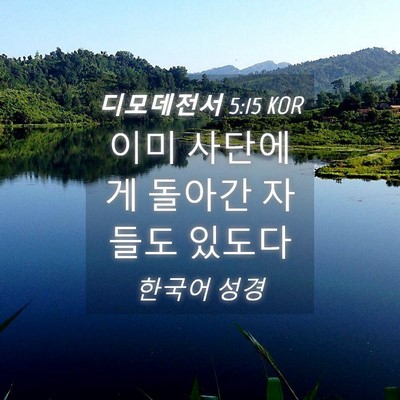 Picture 04 - 디모데전서 5:15 KOR - 이미 사단에게 돌아간 자들도 - Bible Verse Picture