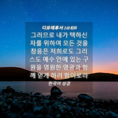 Picture 04 - 디모데후서 2:10 KOR - 그러므로 내가 택하신 자를 위하여 - Bible Verse Picture