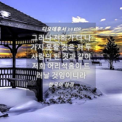 Picture 04 - 디모데후서 3:9 KOR - 그러나 저희가 더 나가지 못할 것은 - Bible Verse Picture