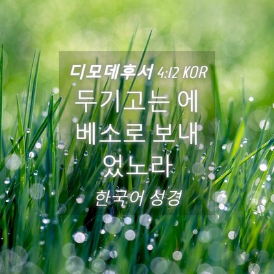 Picture 04 - 디모데후서 4:12 KOR - 두기고는 에베소로 - Bible Verse Picture