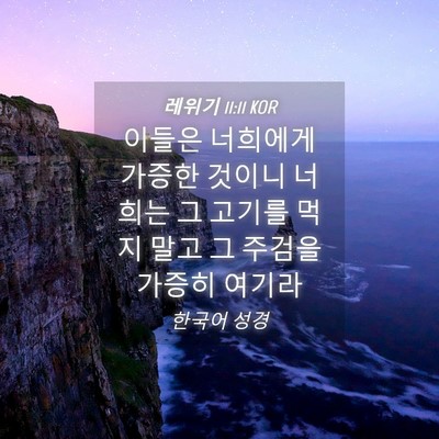 Picture 04 - 레위기 11:11 KOR - 이들은 너희에게 가증한 것이니 - Bible Verse Picture