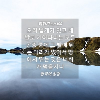 Picture 04 - 레위기 11:21 KOR - 오직 날개가 있고 네 발로 - Bible Verse Picture