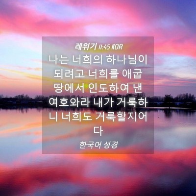 Picture 04 - 레위기 11:45 KOR - 나는 너희의 하나님이 되려고 너희를 - Bible Verse Picture