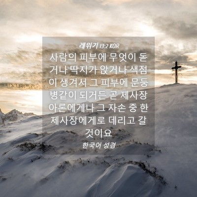 Picture 04 - 레위기 13:2 KOR - 사람의 피부에 무엇이 돋거나 딱지가 - Bible Verse Picture