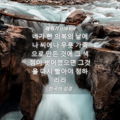 Picture 04 - 레위기 13:58 KOR - 네가 빤 의복의 날에나 씨에나 무릇 - Bible Verse Picture