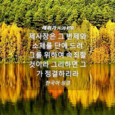 Picture 04 - 레위기 14:20 KOR - 제사장은 그 번제와 소제를 단에 - Bible Verse Picture