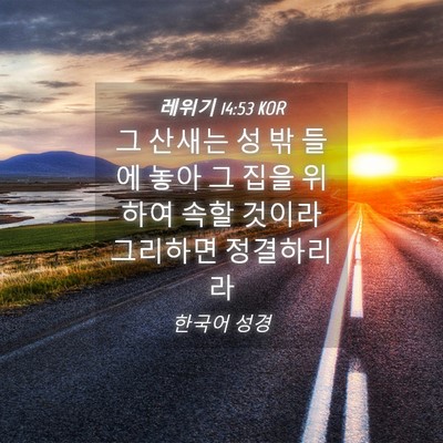 Picture 04 - 레위기 14:53 KOR - 그 산새는 성 밖 들에 놓아 그 집을 - Bible Verse Picture