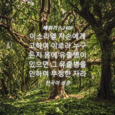 Picture 04 - 레위기 15:2 KOR - 이스라엘 자손에게 고하여 이르라 - Bible Verse Picture