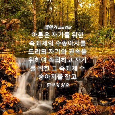 Picture 04 - 레위기 16:11 KOR - 아론은 자기를 위한 속죄제의 - Bible Verse Picture