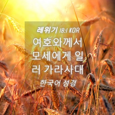 Picture 04 - 레위기 18:1 KOR - 여호와께서 모세에게 일러 - Bible Verse Picture