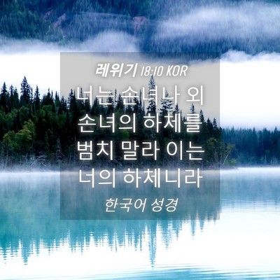 Picture 04 - 레위기 18:10 KOR - 너는 손녀나 외손녀의 하체를 범치 - Bible Verse Picture