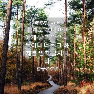 Picture 04 - 레위기 18:11 KOR - 네 계모가 네 아비에게 낳은 딸은 네 - Bible Verse Picture