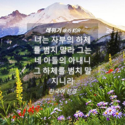 Picture 04 - 레위기 18:15 KOR - 너는 자부의 하체를 범치 말라 그는 - Bible Verse Picture