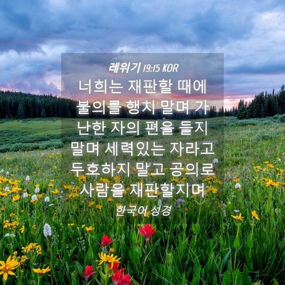 Picture 04 - 레위기 19:15 KOR - 너희는 재판할 때에 불의를 행치 - Bible Verse Picture