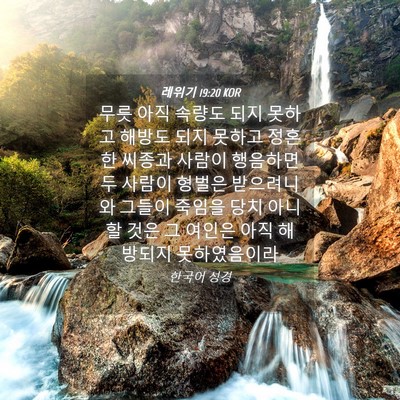 Picture 04 - 레위기 19:20 KOR - 무릇 아직 속량도 되지 못하고 - Bible Verse Picture