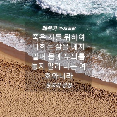 Picture 04 - 레위기 19:28 KOR - 죽은 자를 위하여 너희는 살을 베지 - Bible Verse Picture