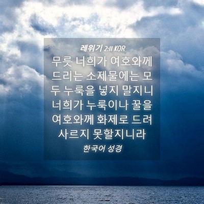 Picture 04 - 레위기 2:11 KOR - 무릇 너희가 여호와께 드리는 - Bible Verse Picture
