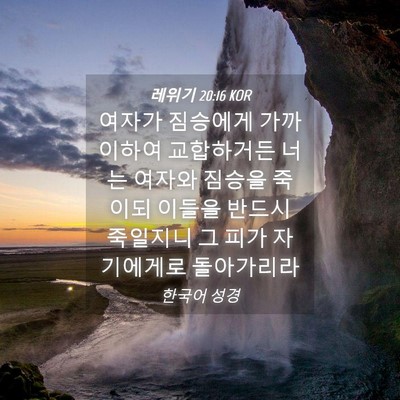 Picture 04 - 레위기 20:16 KOR - 여자가 짐승에게 가까이하여 - Bible Verse Picture