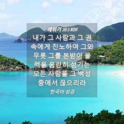 Picture 04 - 레위기 20:5 KOR - 내가 그 사람과 그 권속에게 - Bible Verse Picture