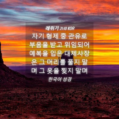 Picture 04 - 레위기 21:10 KOR - 자기 형제 중 관유로 부음을 받고 - Bible Verse Picture