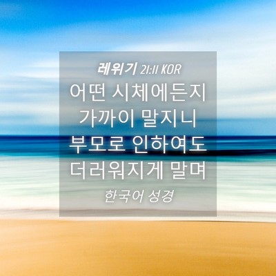 Picture 04 - 레위기 21:11 KOR - 어떤 시체에든지 가까이 말지니 - Bible Verse Picture