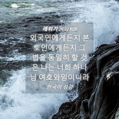 Picture 04 - 레위기 24:22 KOR - 외국인에게든지 본토인에게든지 그 - Bible Verse Picture