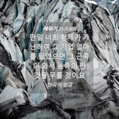 Picture 04 - 레위기 25:25 KOR - 만일 너희 형제가 가난하여 그 기업 - Bible Verse Picture