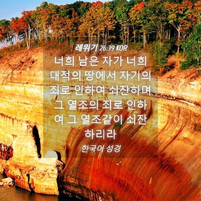 Picture 04 - 레위기 26:39 KOR - 너희 남은 자가 너희 대적의 땅에서 - Bible Verse Picture