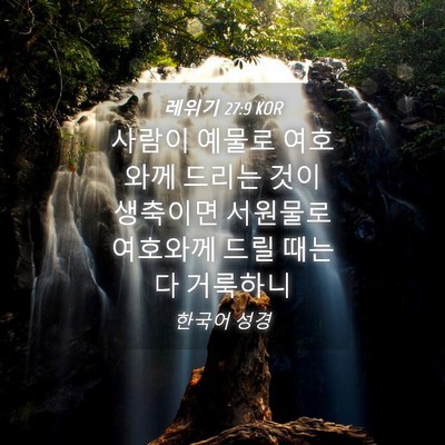 Picture 04 - 레위기 27:9 KOR - 사람이 예물로 여호와께 드리는 것이 - Bible Verse Picture