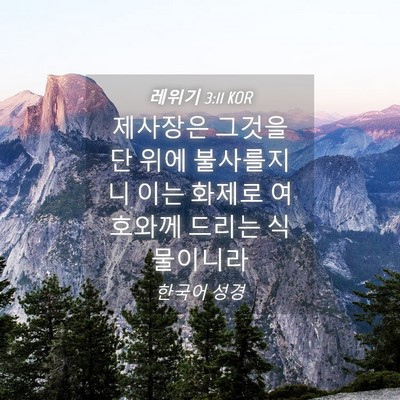Picture 04 - 레위기 3:11 KOR - 제사장은 그것을 단 위에 불사를지니 - Bible Verse Picture