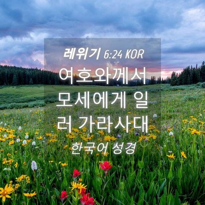 Picture 04 - 레위기 6:24 KOR - 여호와께서 모세에게 일러 - Bible Verse Picture