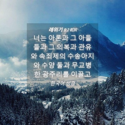 Picture 04 - 레위기 8:2 KOR - 너는 아론과 그 아들들과 그 의복과 - Bible Verse Picture