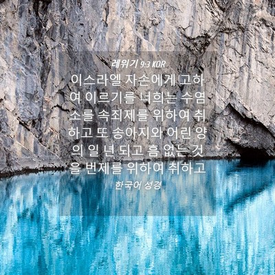 Picture 04 - 레위기 9:3 KOR - 이스라엘 자손에게 고하여 이르기를 - Bible Verse Picture