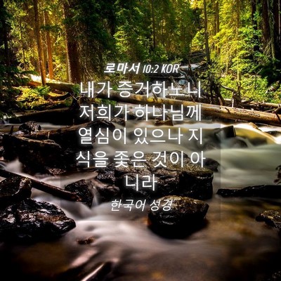 Picture 04 - 로마서 10:2 KOR - 내가 증거하노니 저희가 하나님께 - Bible Verse Picture