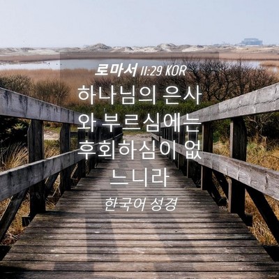 Picture 04 - 로마서 11:29 KOR - 하나님의 은사와 부르심에는 - Bible Verse Picture