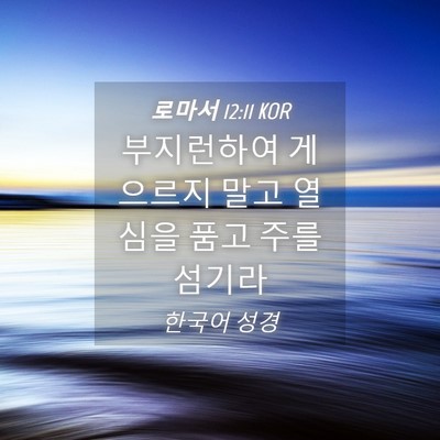 Picture 04 - 로마서 12:11 KOR - 부지런하여 게으르지 말고 열심을 - Bible Verse Picture